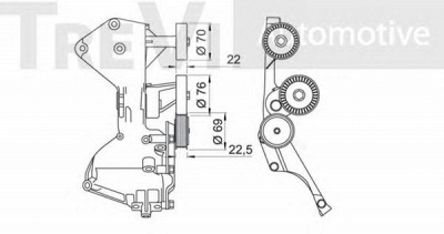 TREVI AUTOMOTIVE ta1822 -  Натяжная планка, поликлиновой ремень